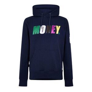 Money Mens Satin Long-Sleeved Hoodie / Navy